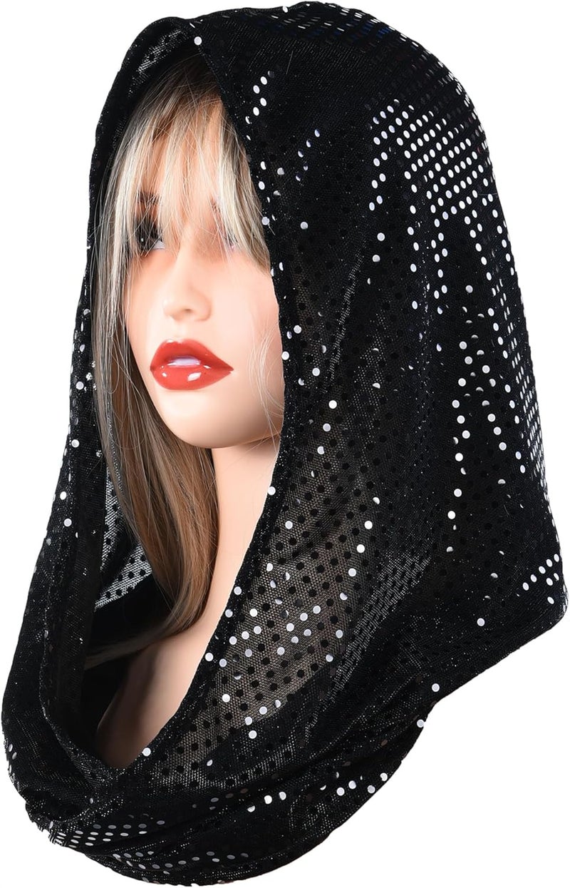 Bazeen sequin unisex rave hood/festival outfit/hood, sparkly bandana Rave Accessories, Rave Gear - Image 1